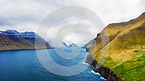Channel between islands of Bordoy and Kalsoy, Faroe Islands, Denmark photo