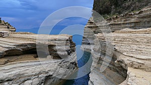 The Channel of Love, Canal d`amour in Sidari. Corfu Island, Greece