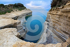 The Channel of Love, Canal d`amour in Sidari. Corfu Island, Greece