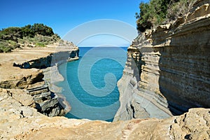 The Channel of Love, Canal d`amour in Sidari. Corfu Island, Greece photo