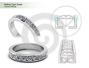 Channel settings isolated on white background,Setting type guide-3D image photo