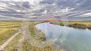 Channel in Tidal Marshland nature reserve Saeftinghe