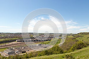 Channel Tunnel terminal at Folkestone, UK