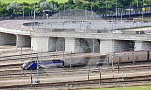 Channel Tunnel train, Folkestone, Kent, UK