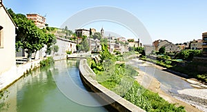 Channeling of the Llobregat River as it passes through Gironella photo