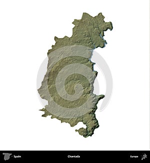 Chantada, Spain, isolated on white. Physical