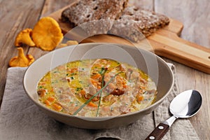 Chanterelle mushroom soup