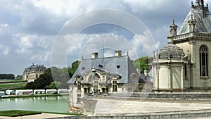 Chantilly castle beautiful park eith sculptures