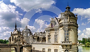 Chantilly castle view, Il-de-France, Paris region