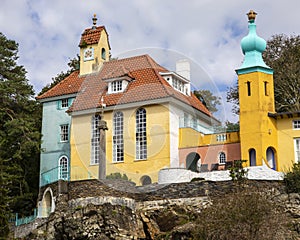 The Chantry and Onion Dome in Portmeirion, North Wales, UK