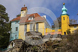 The Chantry and Onion Dome in Portmeirion, North Wales, UK