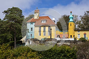 The Chantry and Onion Dome in Portmeirion, North Wales, UK