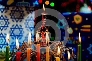 Chanukah Menorah Chanukiah Jewish holiday background