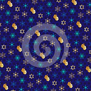 Chanukah pattern with dreidels
