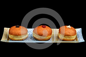 Chanukkah donuts with different filling