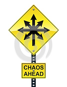 Chaos ahead sign photo