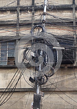 The chaos of cables and wires in Kolkata