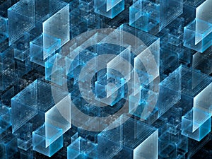 Chaos cubes background.