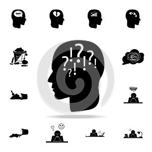 chaos in the head icon. Detailed set of chaos element icons. Premium graphic design. One of the collection icons for websites, web