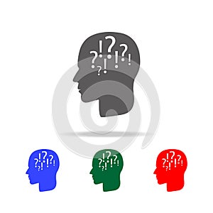 chaos in the head icon. Elements of psychological disorder in multi colored icons. Premium quality graphic design icon. Simple ico
