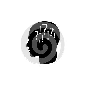 chaos in the head icon. Illustration of psychological disorder of people icon. Premium quality graphic design. Signs and symbols i