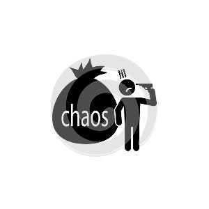 chaos in the head icon. Illustration of psychological disorder of people icon. Premium quality graphic design. Signs and symbols i