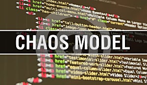 Chaos model concept illustration using code for developing programs and app. Chaos model website code with colourful tags in