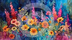 Chaos and Rhythms: A Fairy Garden of Helianthus and Pink Hues