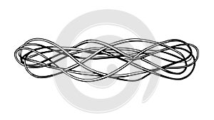 Chaotic Abstract Intertwined Line Pattern, vector design Generative AI