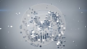 Chaotic bundle of cubes 3D rendering