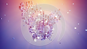 Chaotic bundle of cubes 3D rendering