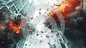 Chaotic collision of building