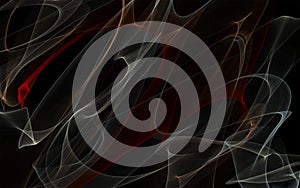 Chaotic colored smoke - red, white, yellow. Abstract transparent background