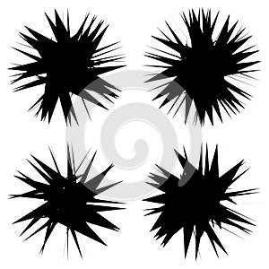 Chaotic, edgy, sharp, shrill textured geometric random radial abstract art element