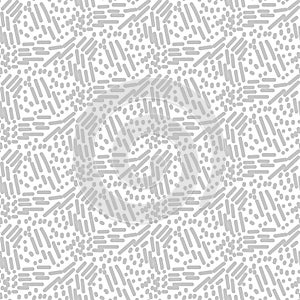 Chaotic grey strokes seamless pattern.