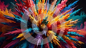 A chaotic yet harmonious explosion of colors, patterns, and shapes inspired by maximalist art photo