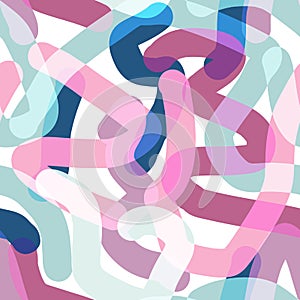 Chaotic line abstract seamless background. Vector illustration