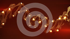 Chaotic orange wireframe with glowing nodes 3D render