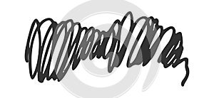 Chaotic rounded lines black doodle