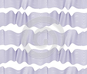 Chaotic waves seamless pattern, vector curve lines abstract repeat tiling background, blue color rhythmic waves.