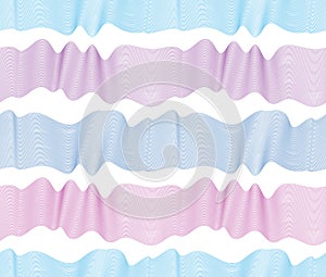 Chaotic waves seamless pattern, vector curve lines abstract repeat tiling background, multicolor rhythmic waves.