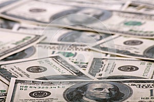 Chaotically lyings one hundred greenbacks