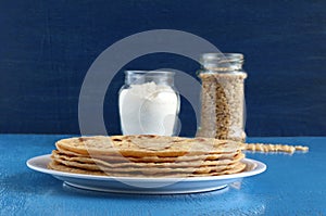 Chapati Indian Food made from Wheat Flour Dough photo
