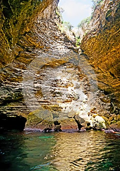 In Chapeau de Napoleon grotto, Bonifacio, Corsica, France