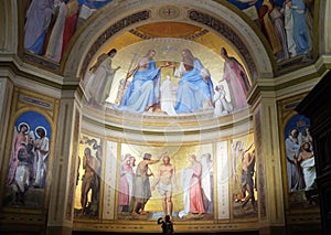 The chapel of Baptism in the Notre Dame de Lorette in Paris