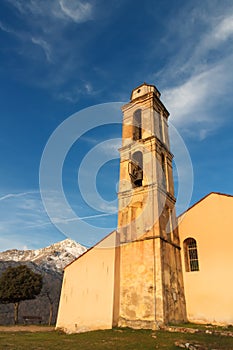 Chapel and bell tower near Pioggiola in Corsica