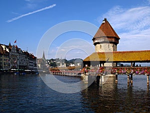 Chapel Bridge in Lucerne/Luzern, Switzerland