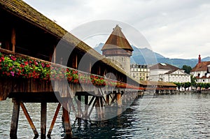 The Chapel Bridge in Luzern, Switzerland