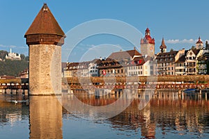 Chapel Bridge and Water Tower in Luzern