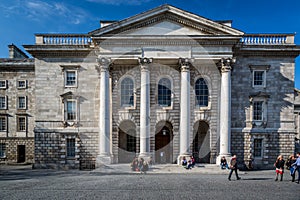 Chapel building at the Parliament Square at Trinity Collage in Dublin.